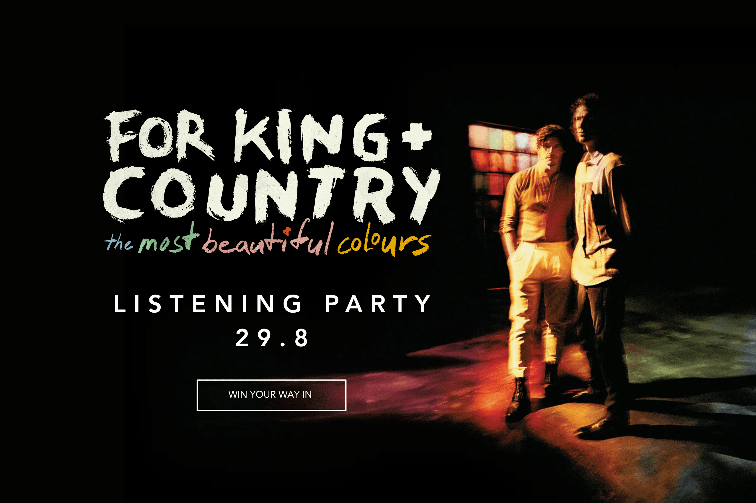 for KING + COUNTRY Brings The Most Beautiful Colours to Australia at an Exclusive TheLight Listening Party